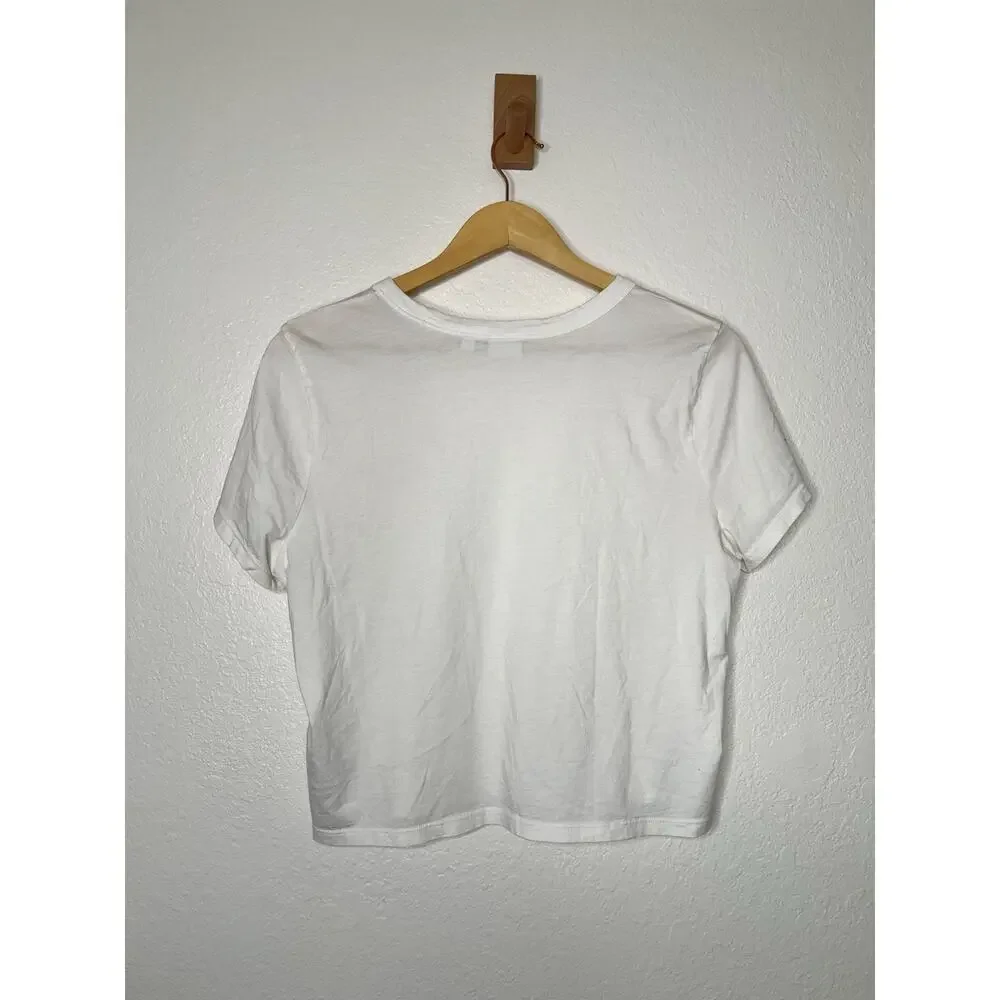 Aritzia Sunday Best White Coffee Icon Cropped Tee Size Large - Picture 5 of 5